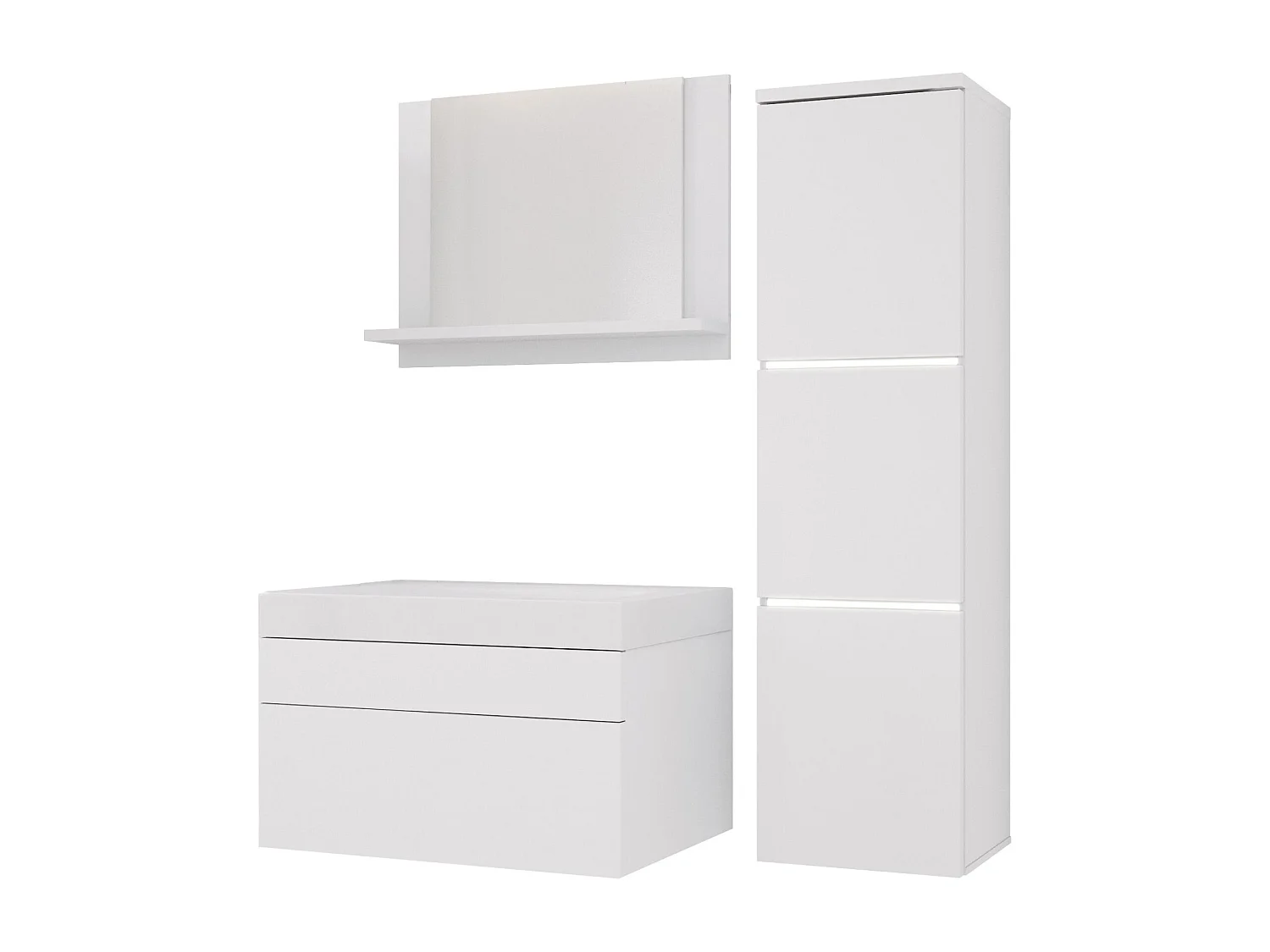 Ensemble meuble salle de bain, Blanc Mat, 90 x 110 cm