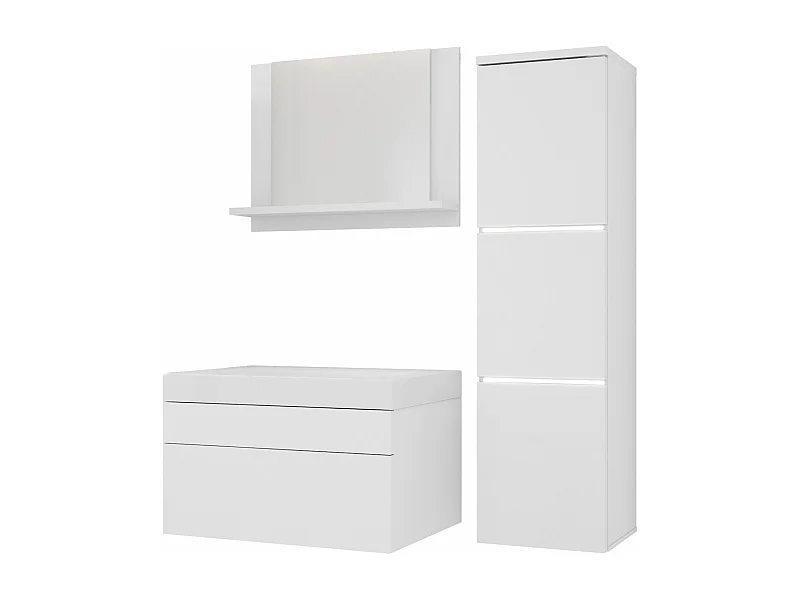 Ensemble meuble salle de bain, Blanc Mat, 90 x 110 cm