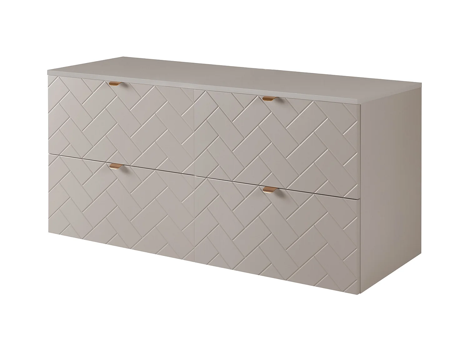 Meuble de salle de bain, Cachemire, 120 x 57 x 46 cm, poignées dorées
