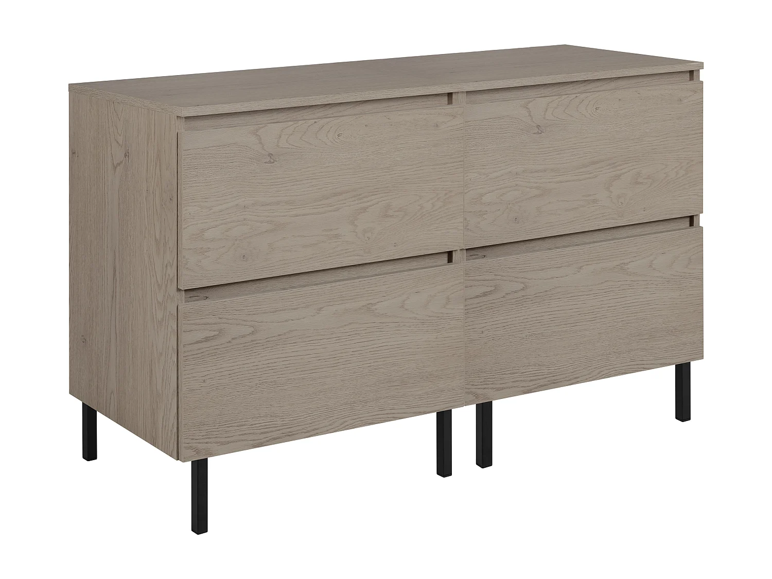 Badezimmermöbel 120 cm (2 x 60) mit oberer Arbeitsplatte + Möbelfüßen, Farbe: Dunkle Eiche, 120 x 80,7 x 46 cm