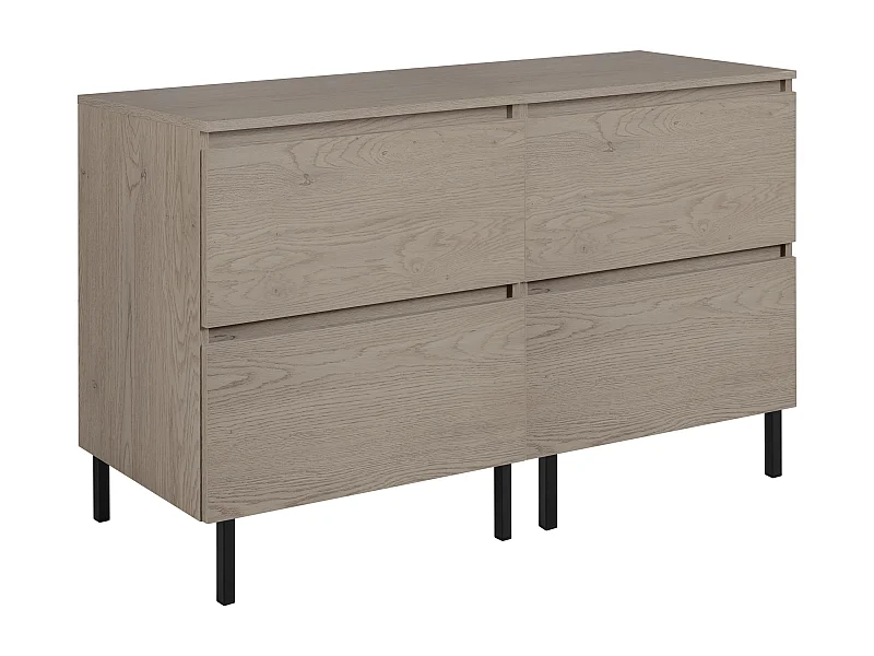 Meuble de salle de bain 120 cm (2 X 60) avec plan de travail supérieur + pieds meuble, Couleur: Chêne Foncé, 120 x 77 x 46 cm