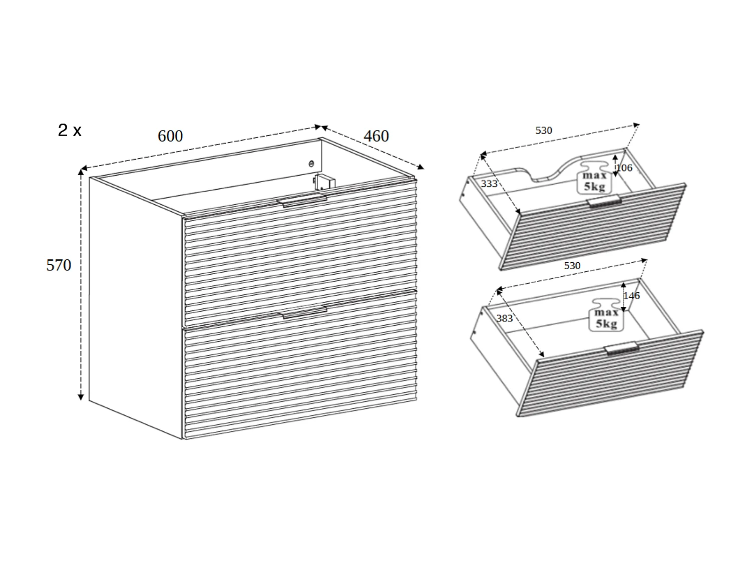 Badezimmermöbel, Mattschwarz, 120 x 57 x 46 cm