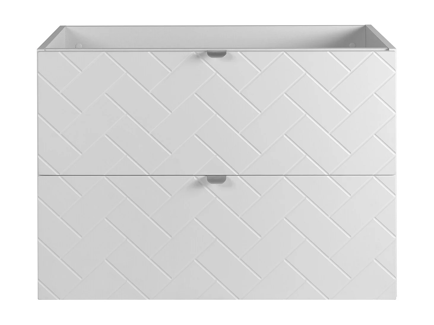 Meuble de salle de bain, Blanc Mat, 80 x 57 x 46 cm, poignées argentées