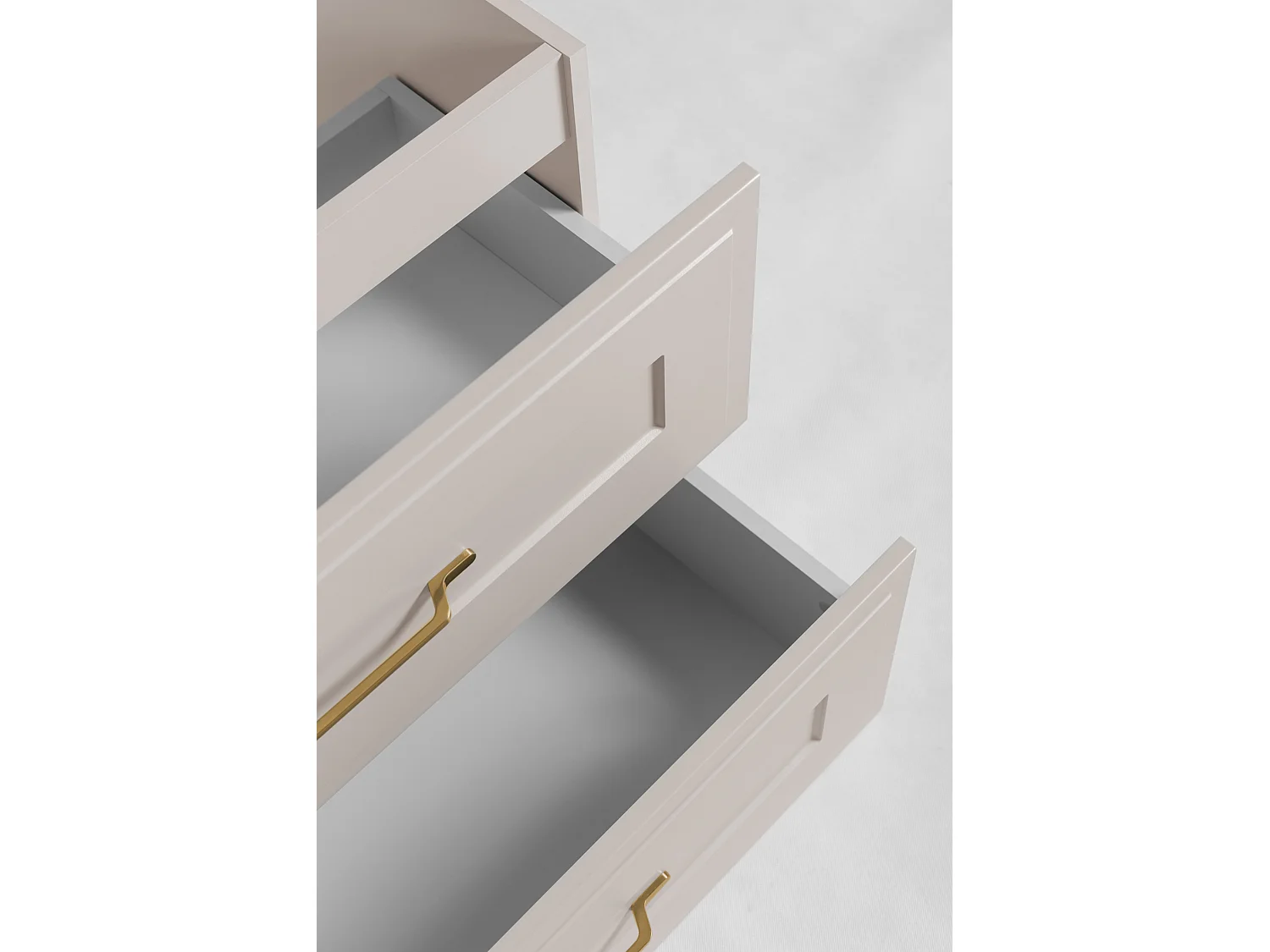 Meuble sous lavabo de style classique, cachemire, 160 (2 x 80) x 57 x 46 cm