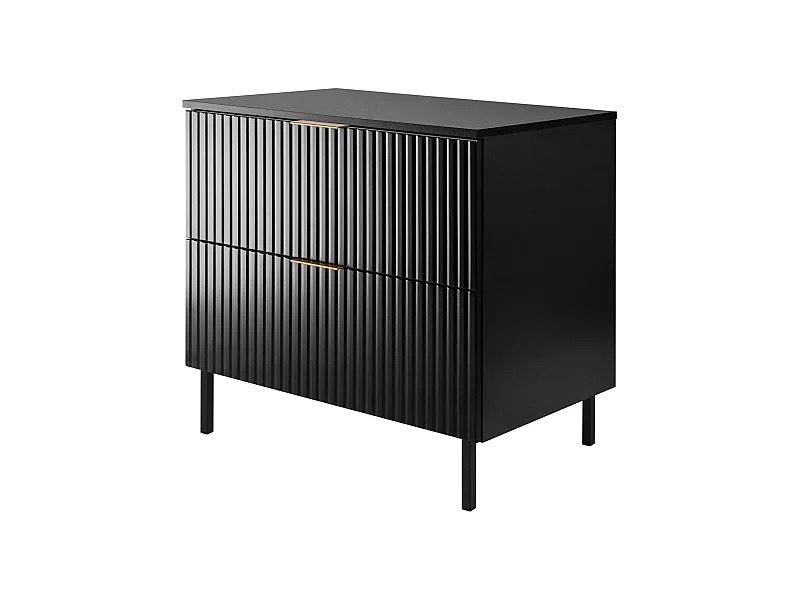 Badezimmermöbel, Schwarz + Goldgriff, 80 x 77 x 46 cm