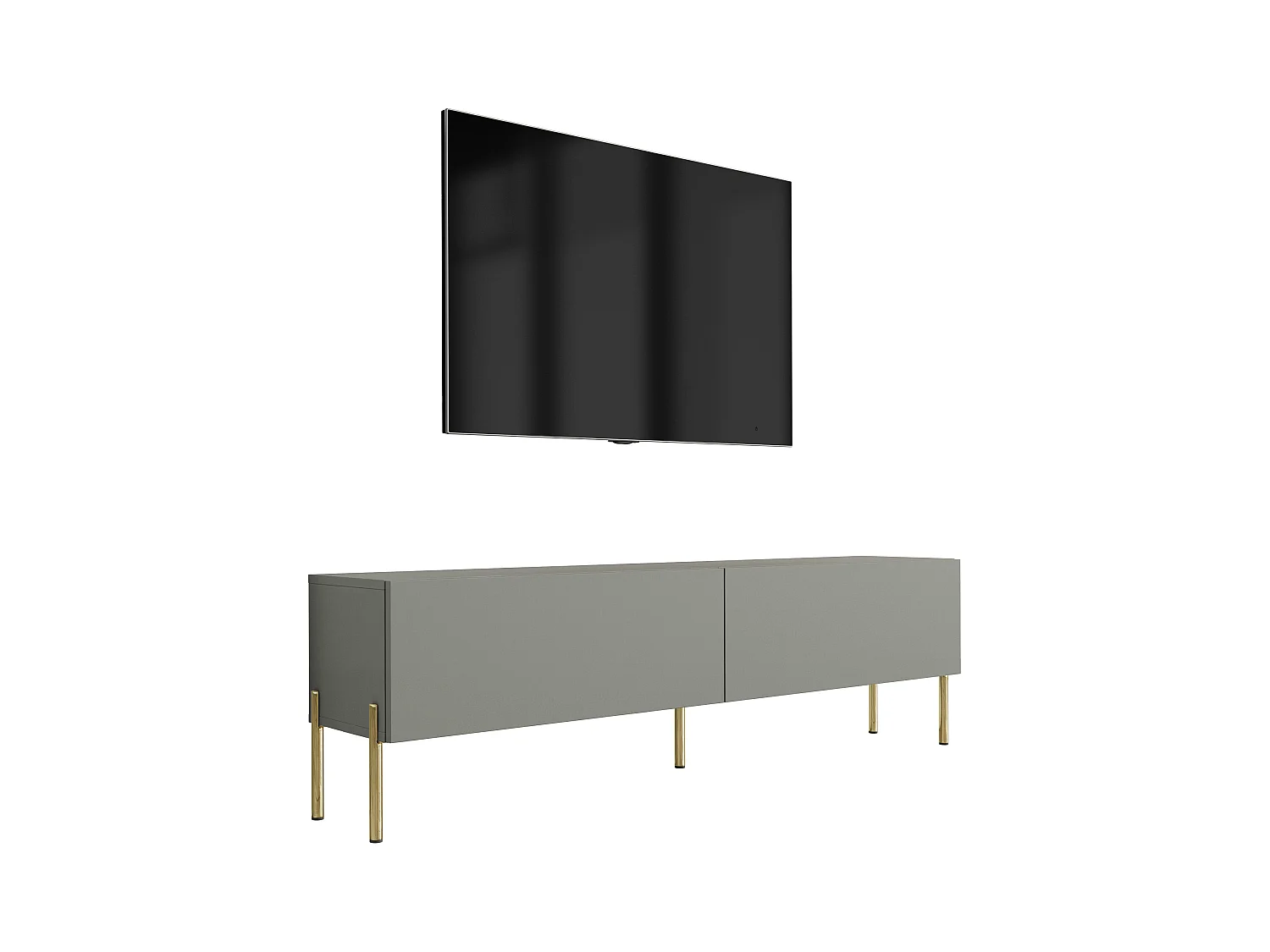 Mueble TV: Aloe, 140 x 52 x 32 cm, patas doradas