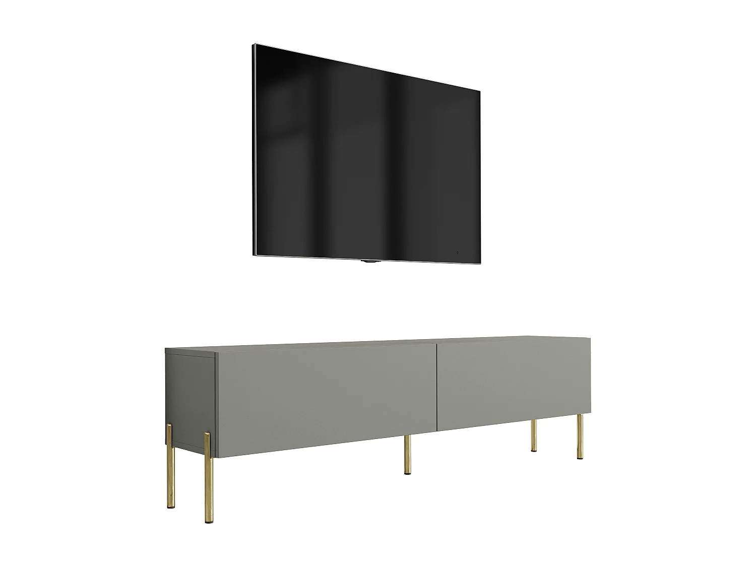 Meuble TV : Aloès, 140 x 52 x 32 cm, pieds dorées