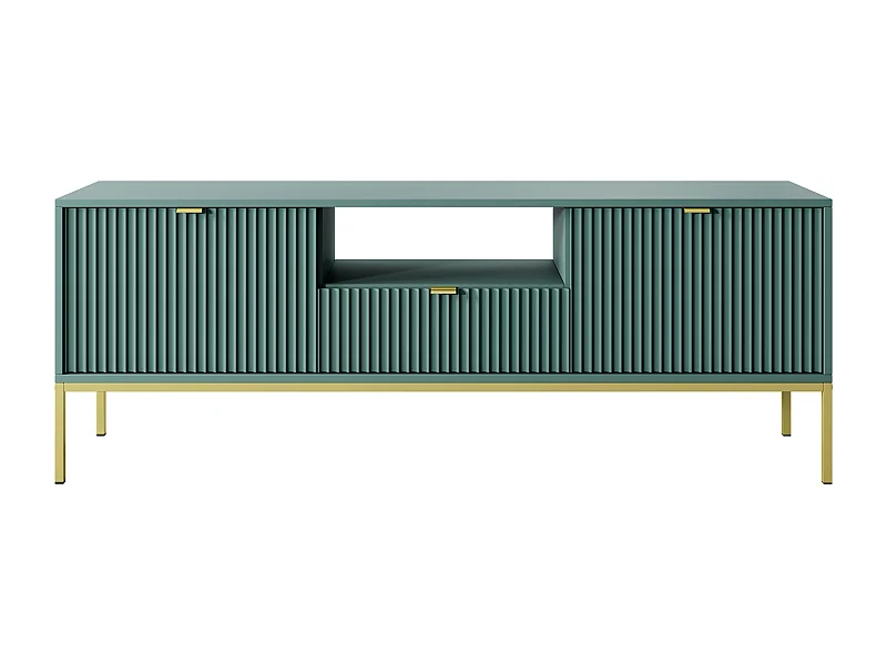 TV-Schrank: 1 Schublade, 2 Türen, Labrador, Gold, 154 x 56 x 39 cm, goldene Griffe