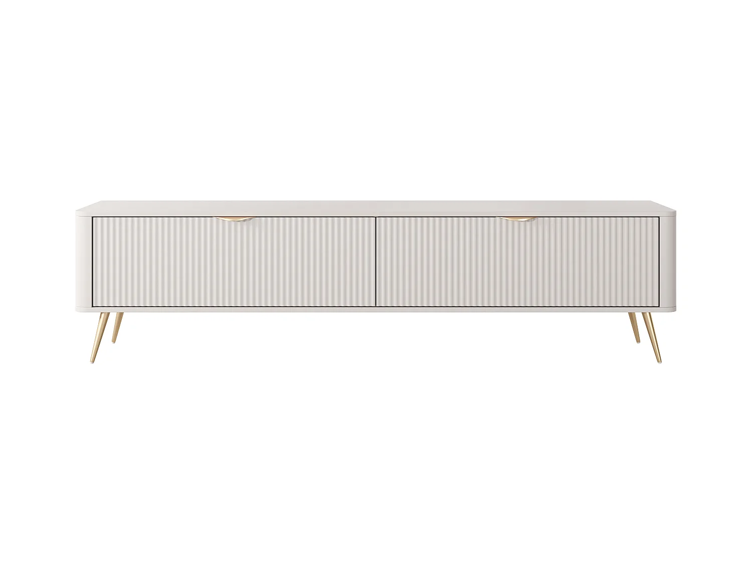 TV-Schrank: 2 Türen, Möbel: Kaschmir, goldene Füße, 200 x 51,2 x 38 cm