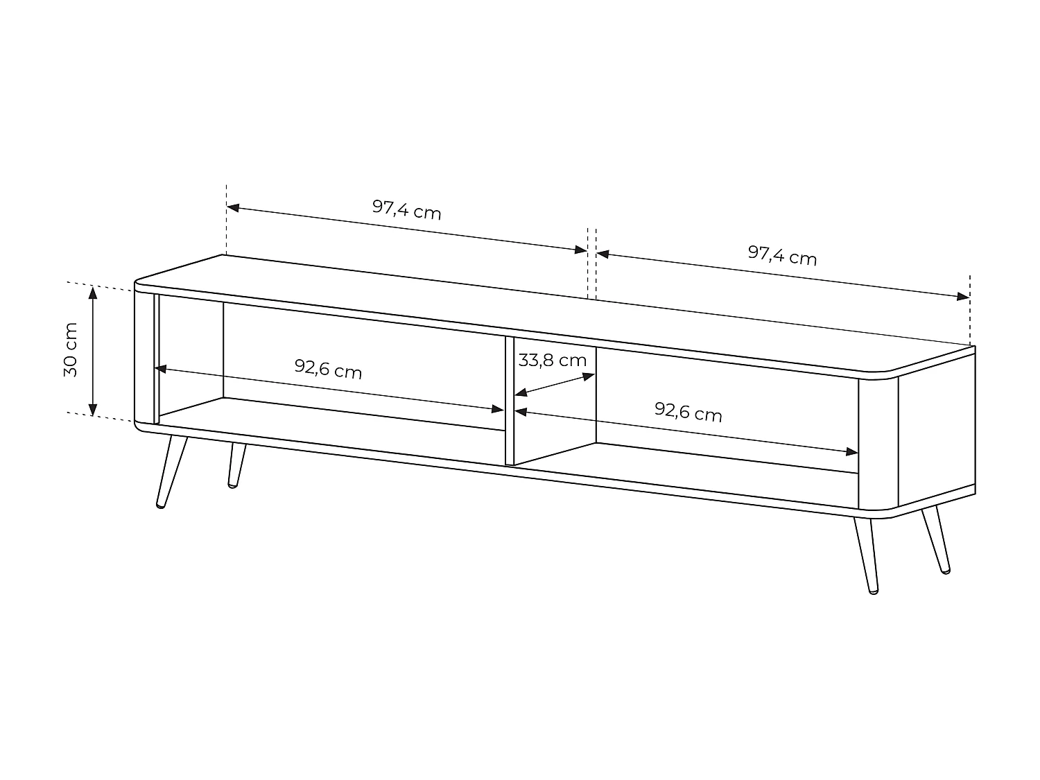 Meuble TV : Beige, 200 x 38 x 51,2 cm