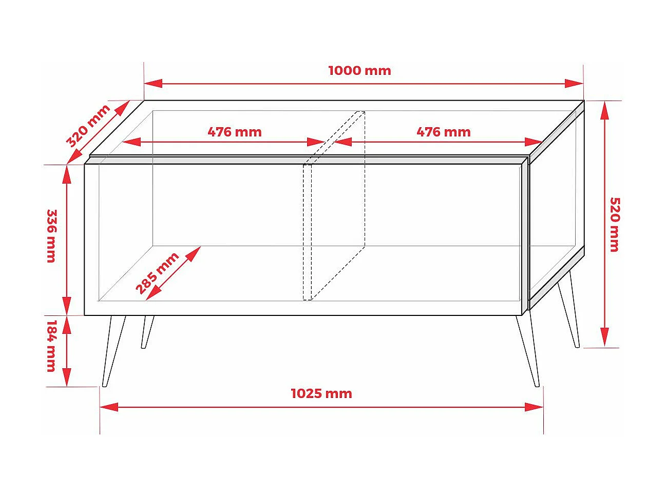 Meuble TV Anthracite, pieds dorées, 100 x 52 x 32 cm