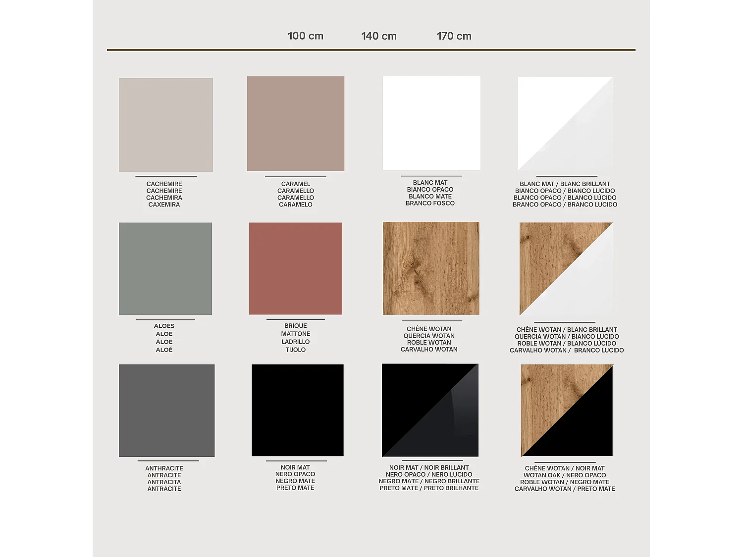 Mobile TV sospeso, (2 x 100) x 34 x 32 cm, Rovere Wotan / Bianco Lucido