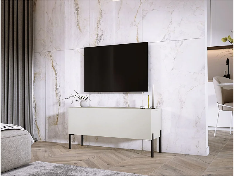 TV-Schrank: Kaschmir, schwarze Beine, 100 x 52 x 32 cm