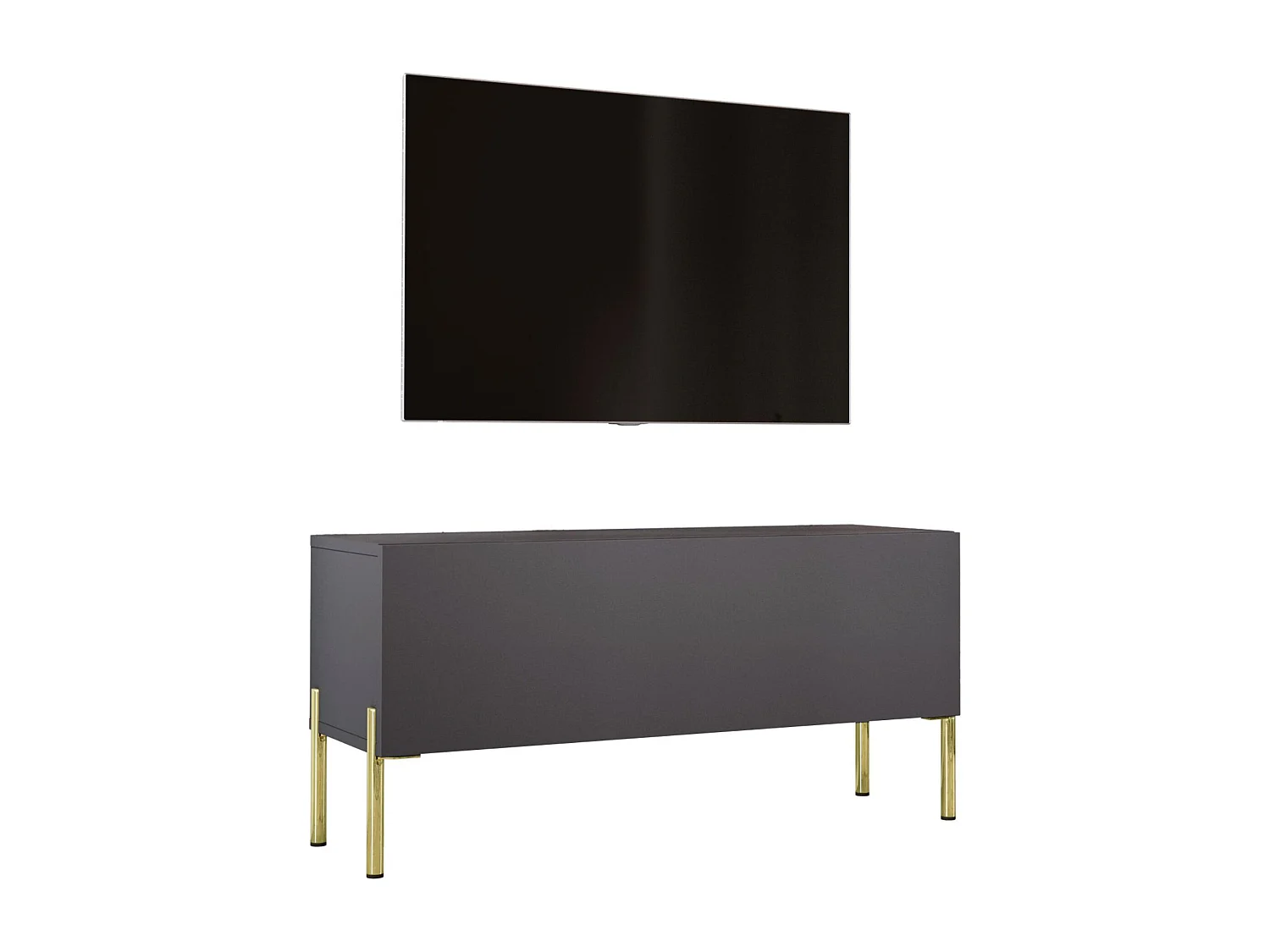 Anthrazitfarbener TV-Schrank, goldene Beine, 100 x 52 x 32 cm