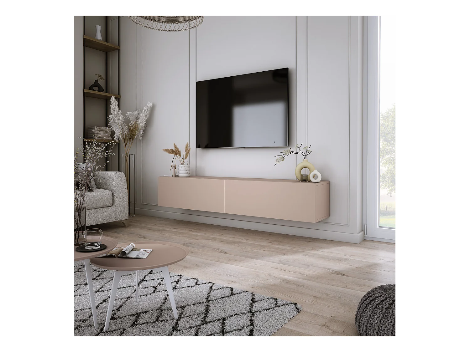 Meuble TV : Brun Caramel, 170 x 34 x 32 cm