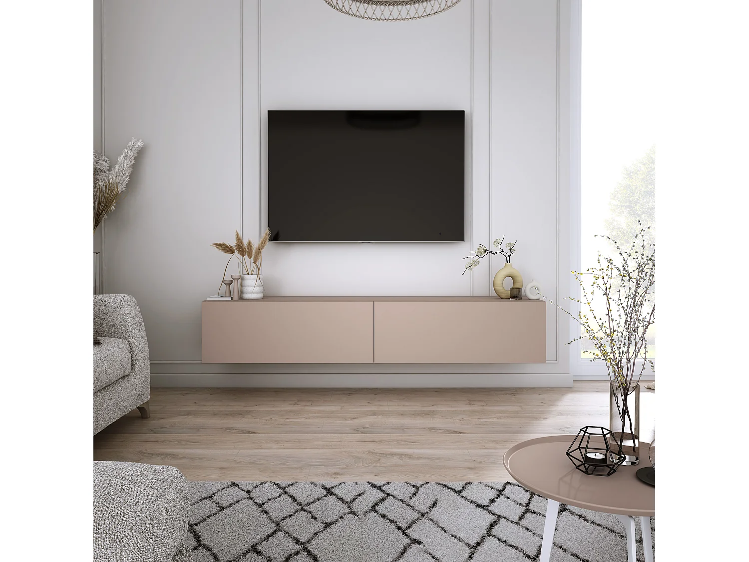 Meuble TV : Brun Caramel, 170 x 34 x 32 cm