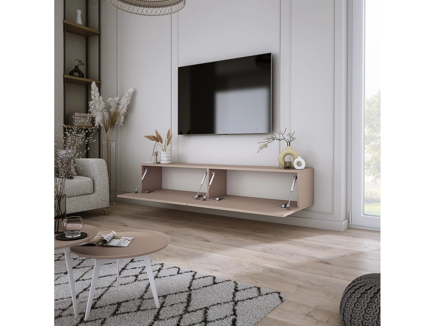 Meuble TV : Brun Caramel, 170 x 34 x 32 cm