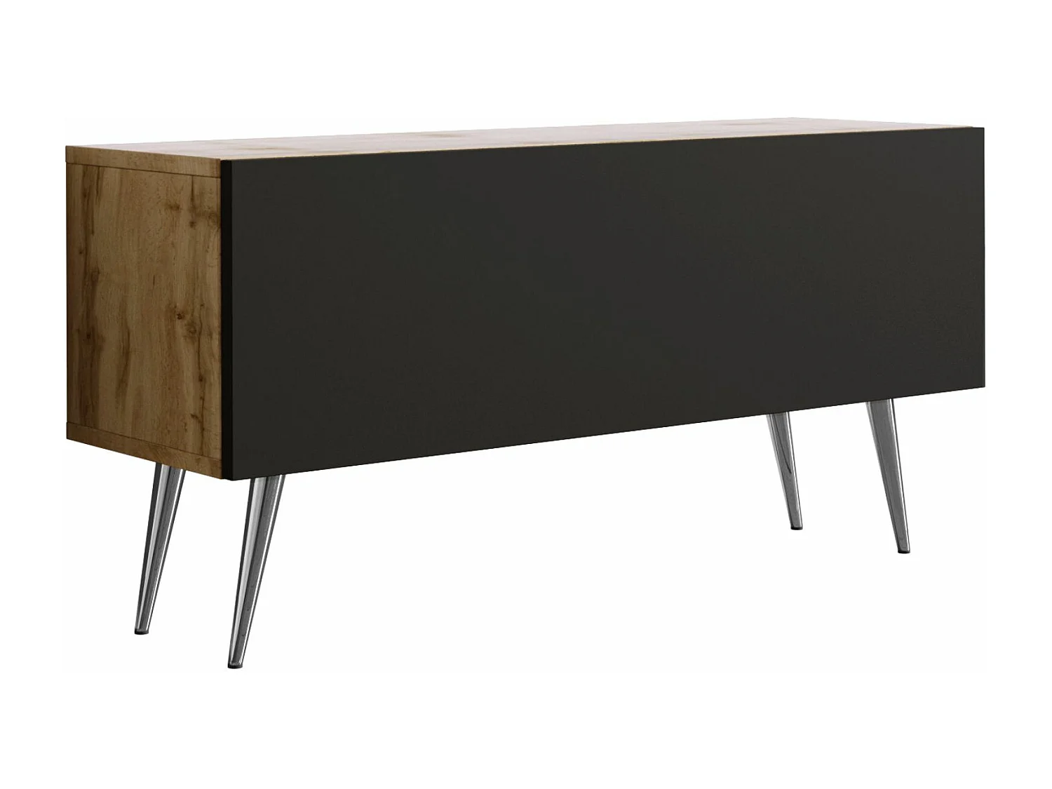 Móvel TV: Wotan Oak / Matt Black, pernas cromadas, 100 x 52 x 32 cm