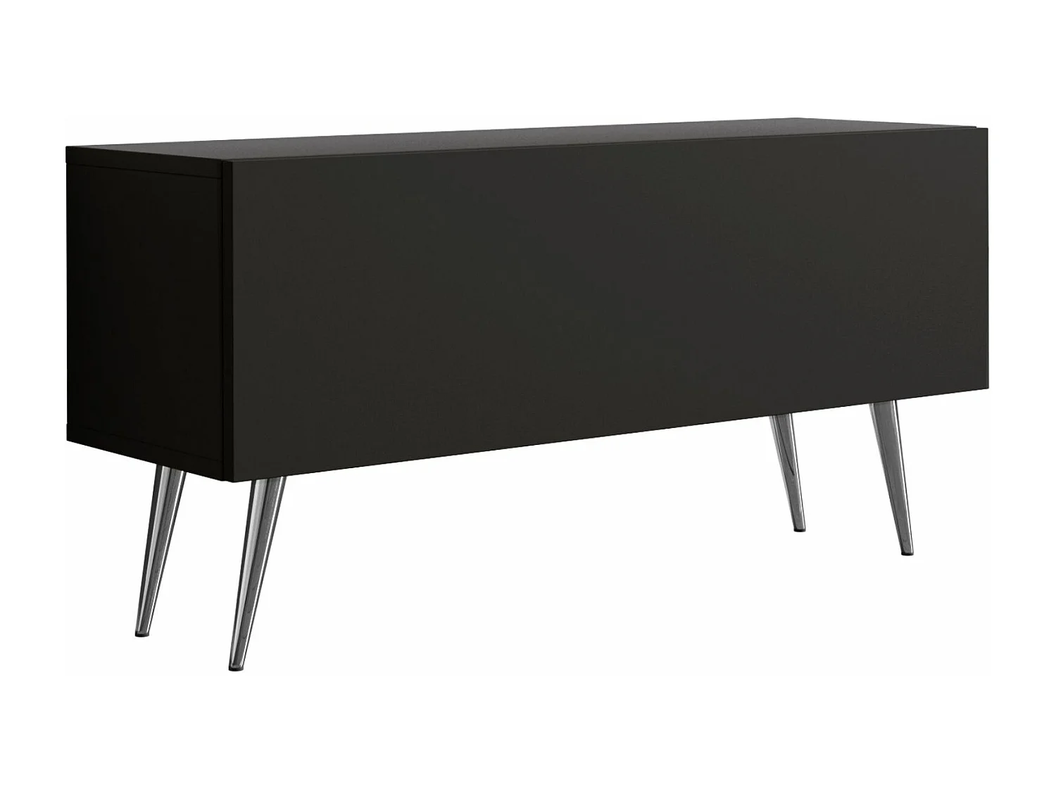 Szafka RTV: Czarny Mat, Nogi Chrom, 100 x 52 x 32 cm