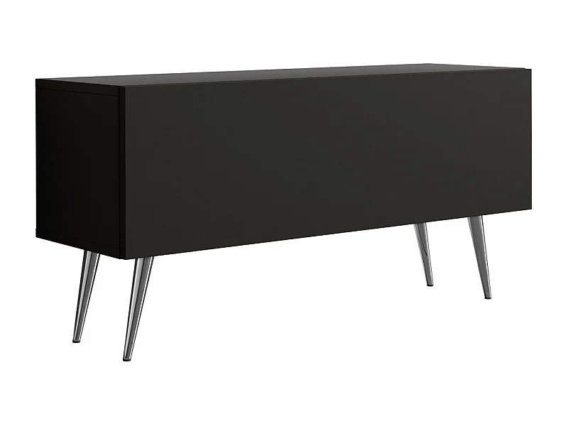 Szafka RTV: Czarny Mat, Nogi Chrom, 100 x 52 x 32 cm