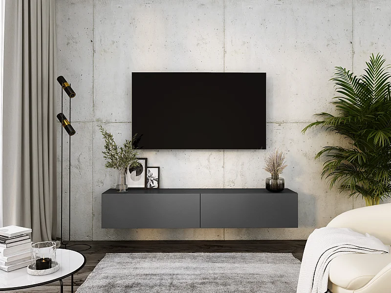 Meuble TV Suspendu, 170 x 34 x 32 cm, Anthracite
