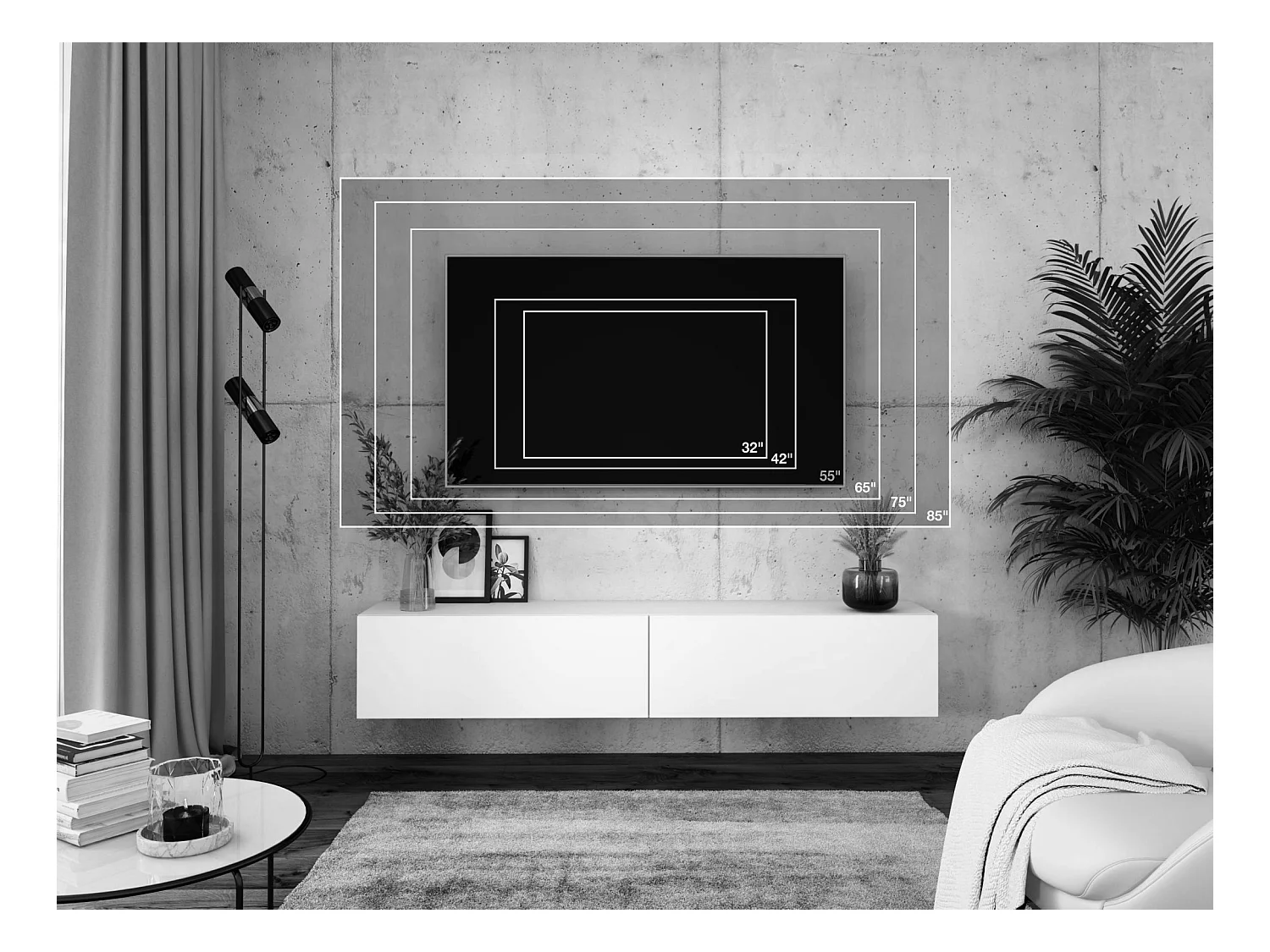 Meuble TV Suspendu, 170 x 34 x 32 cm, Anthracite