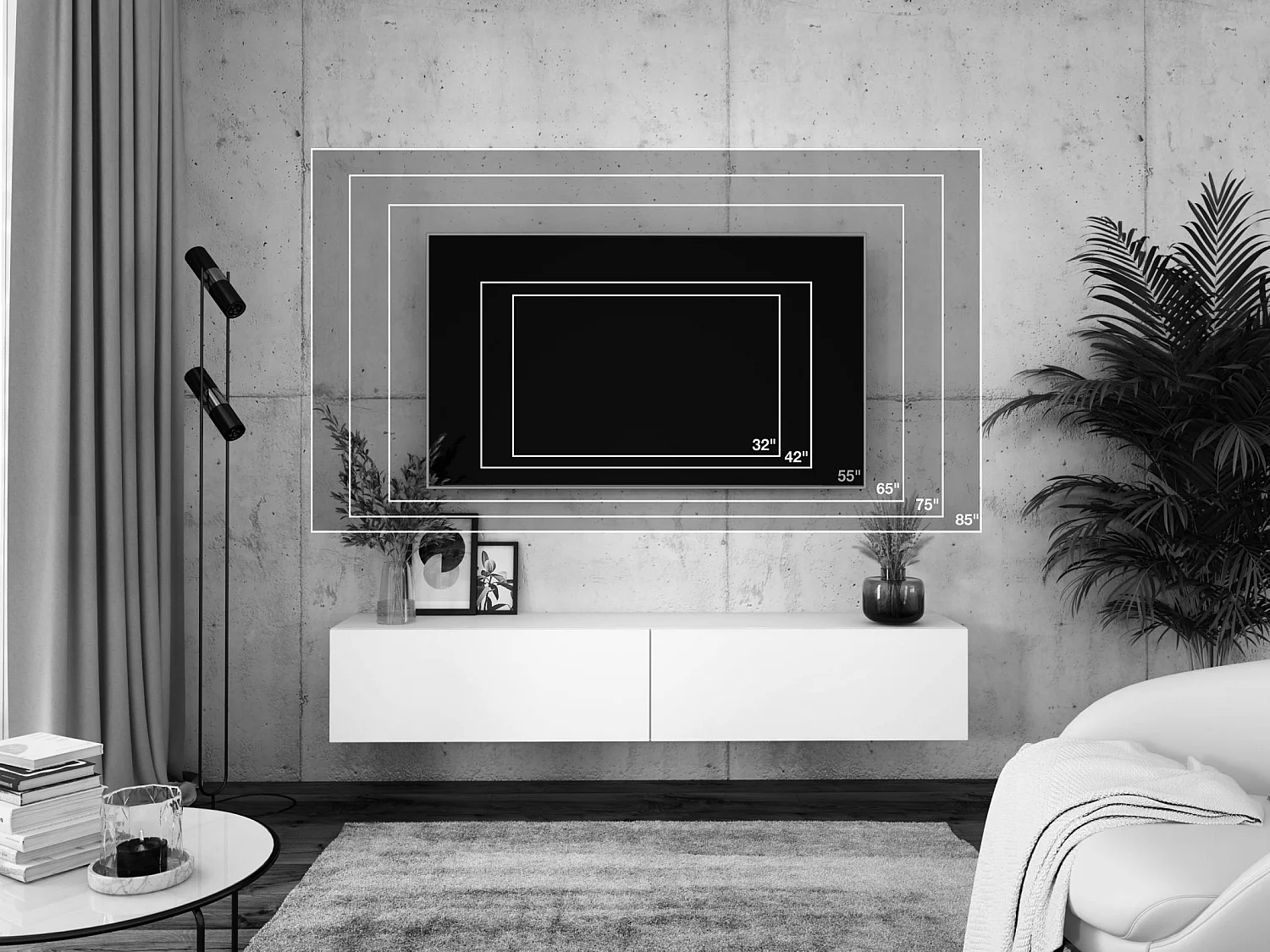 Meuble TV Suspendu, 170 x 34 x 32 cm, Anthracite