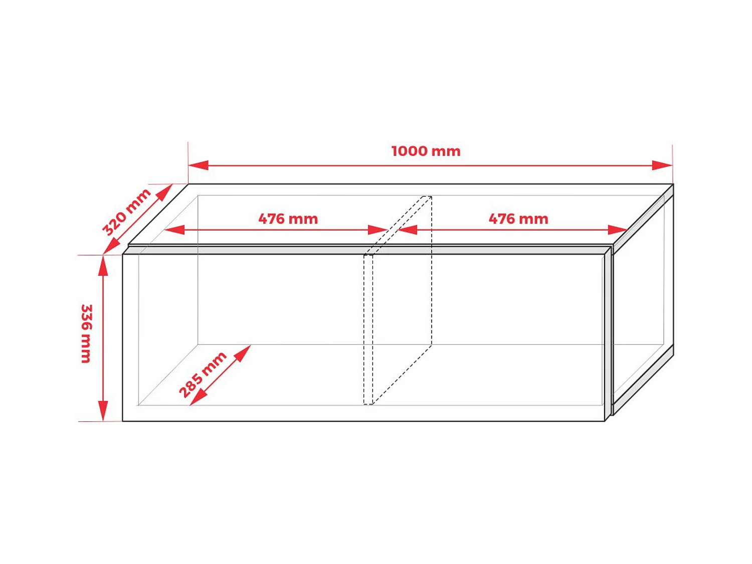 TV-Schrank: Ziegelrot, 100 x 34 x 32 cm