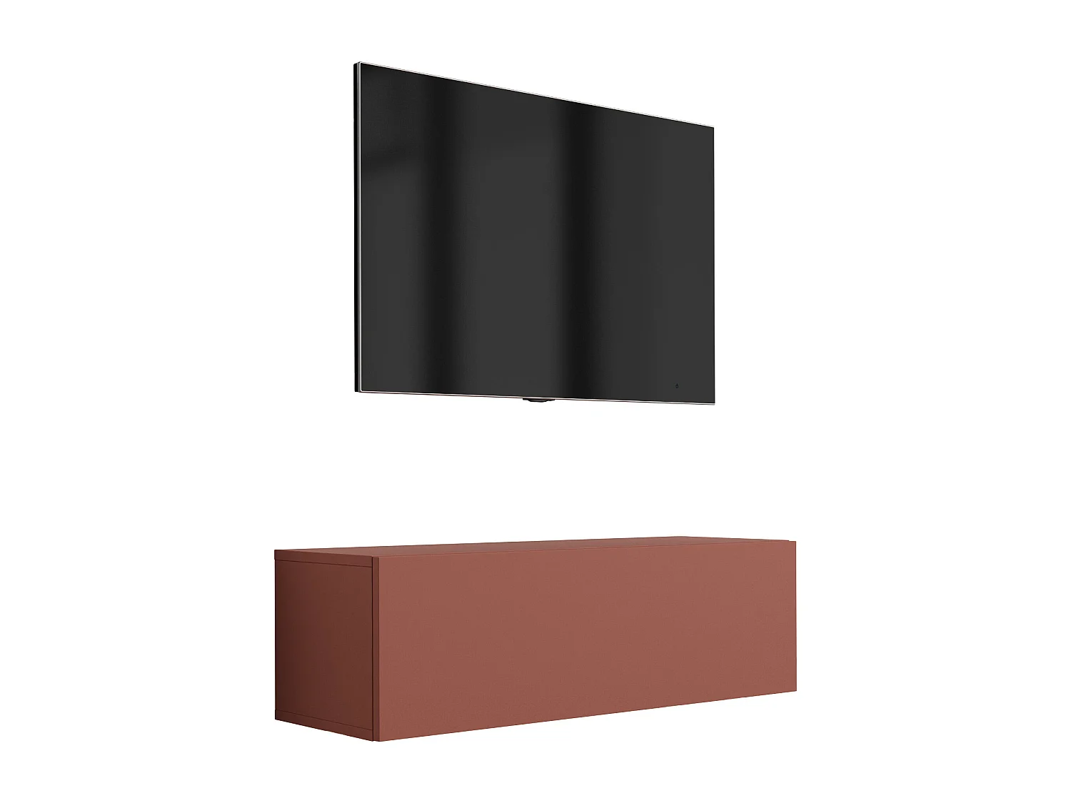 Meuble TV : Rouge Brique, 100 x 34 x 32 cm