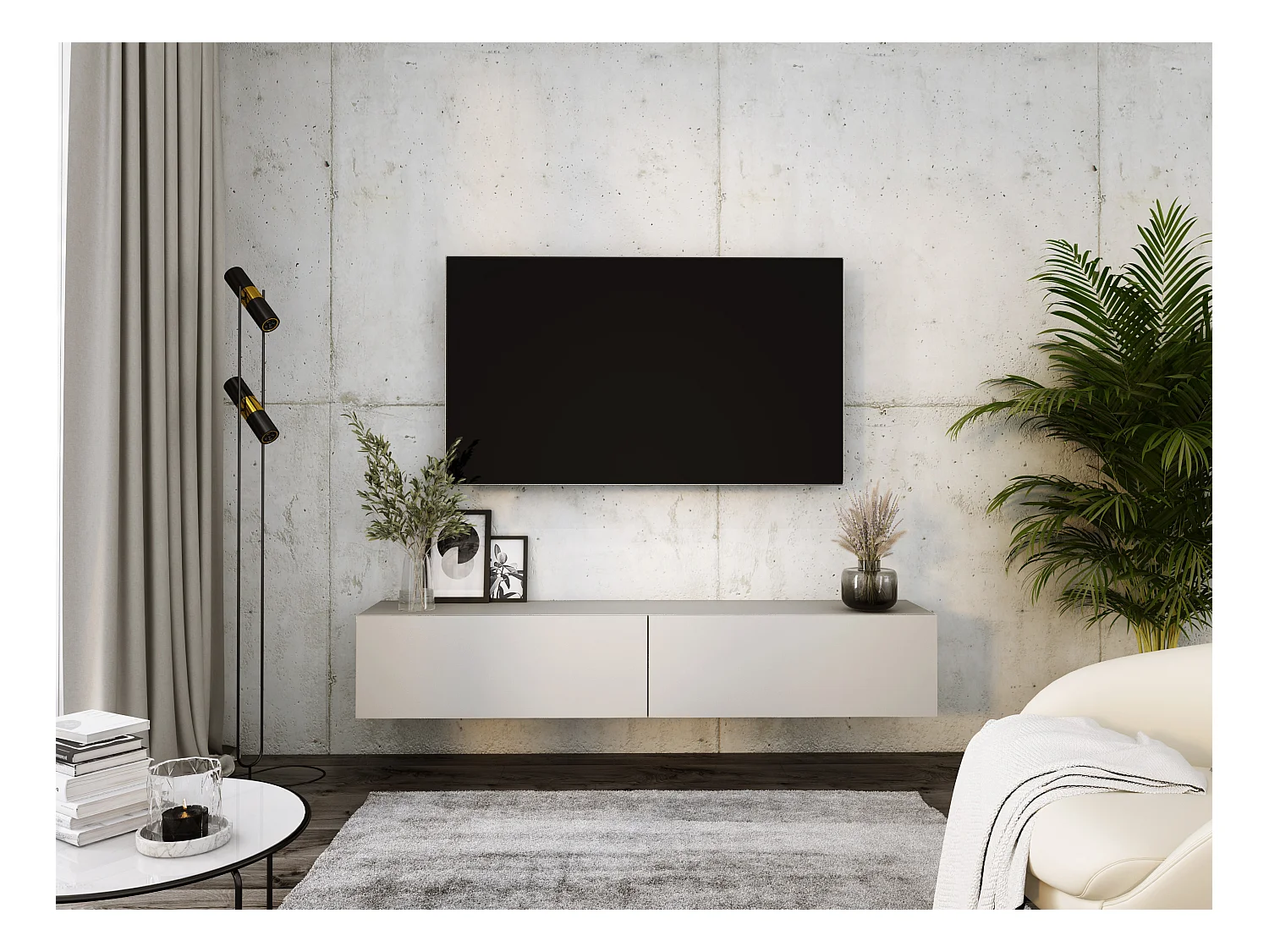 Meuble TV Suspendu, 170 x 34 x 32 Cm, Cachemire