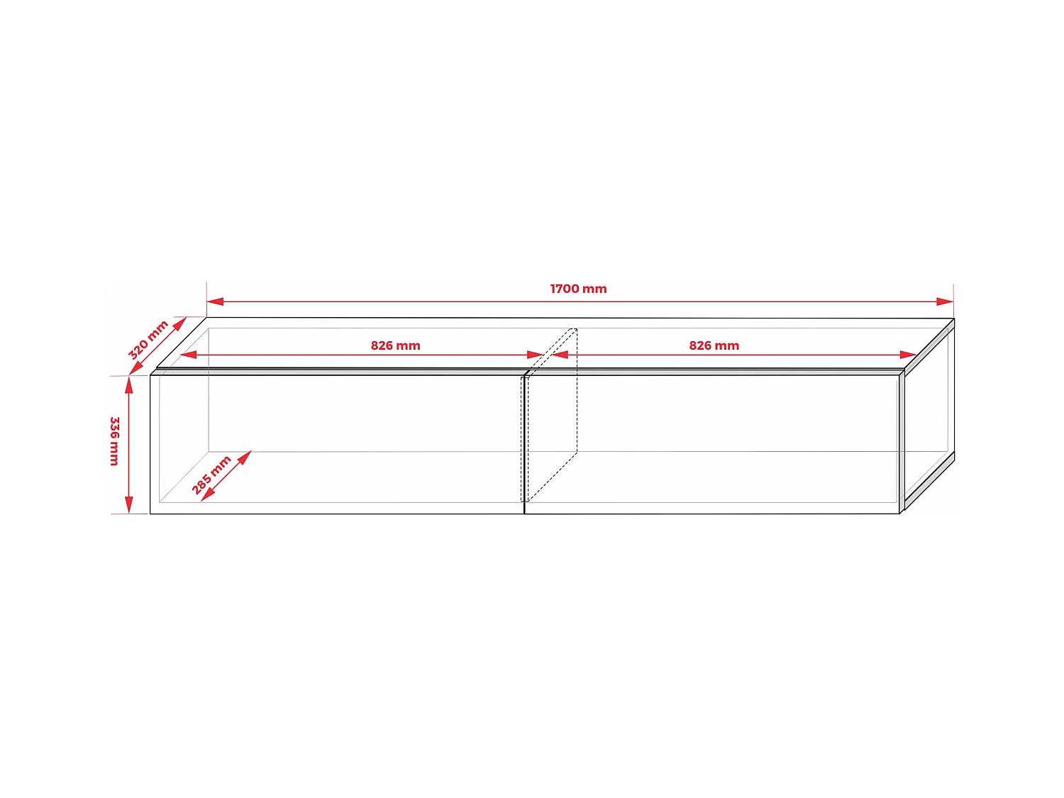 Meuble TV Suspendu, 170 x 34 x 32 Cm, Cachemire
