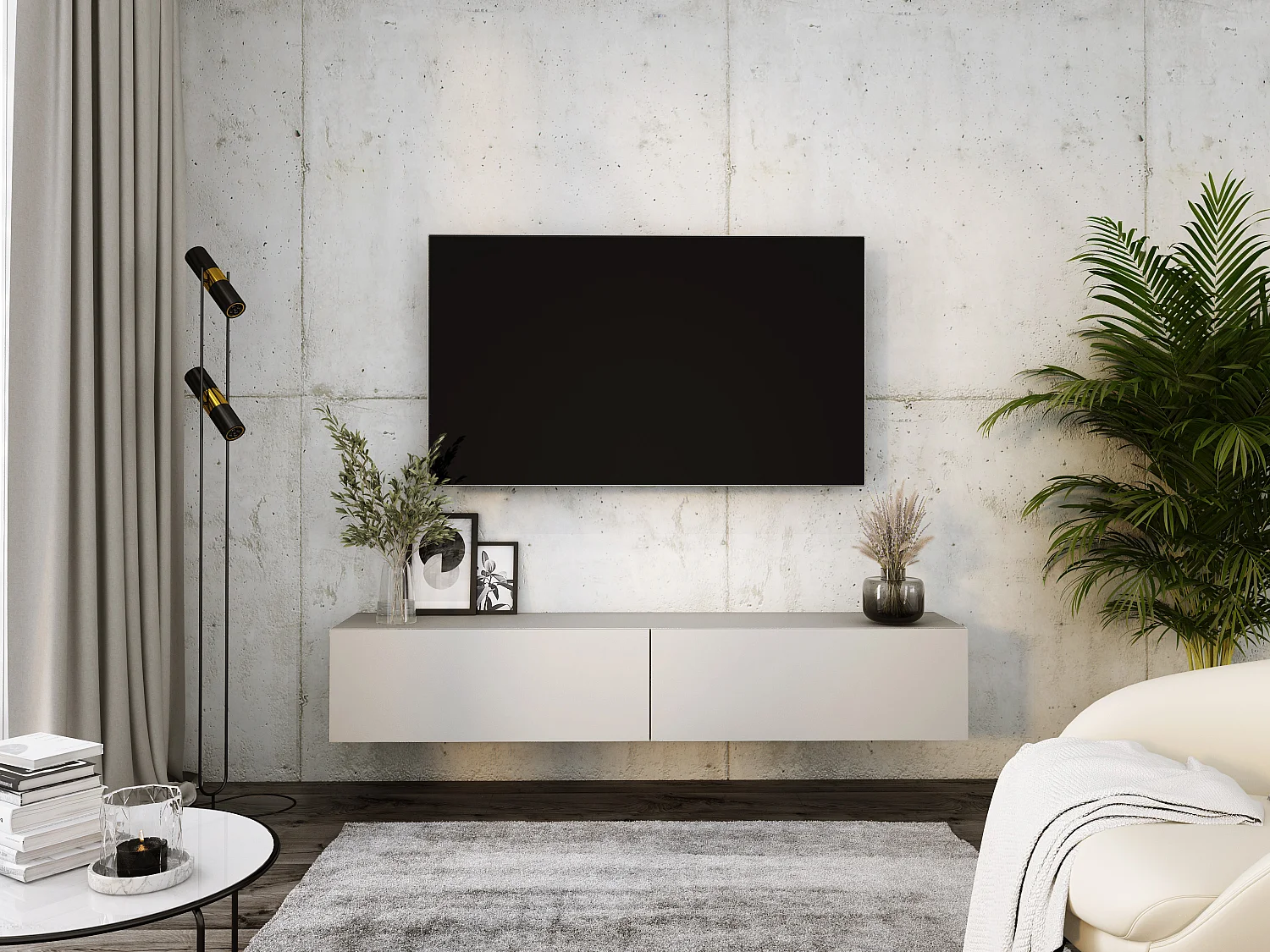 Meuble TV Suspendu, 170 x 34 x 32 Cm, Cachemire