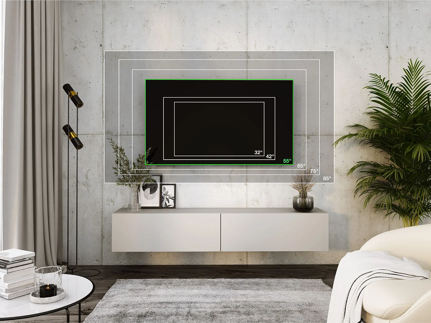 Meuble TV Suspendu, 170 x 34 x 32 Cm, Cachemire