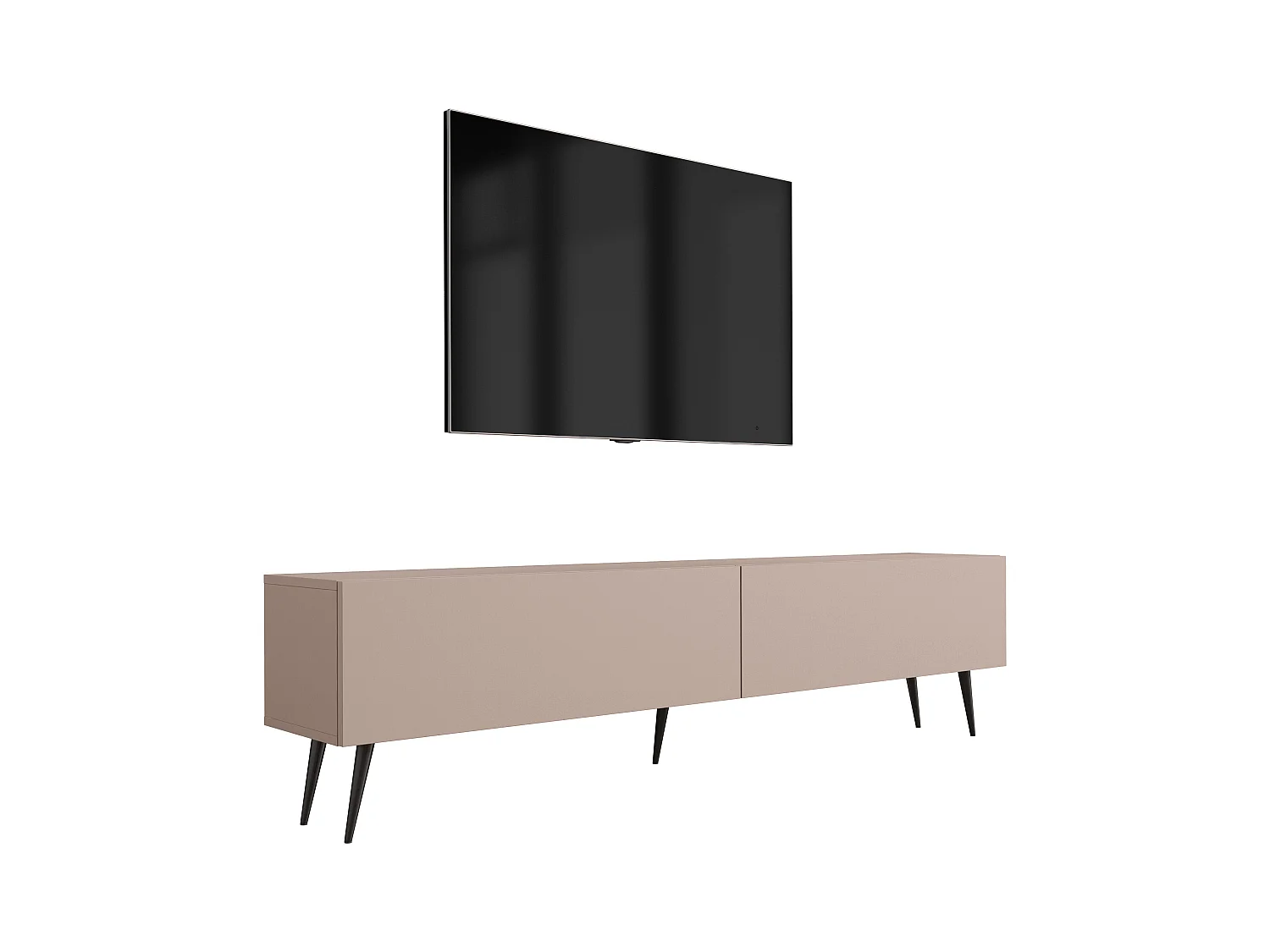 Meuble TV : Brun Caramel, 170 x 52 x 32 cm, pieds noires