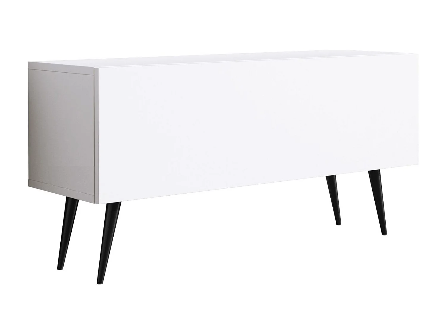 TV-meubel, Mat Wit, zwarte poten, 100 x 52 x 32 cm