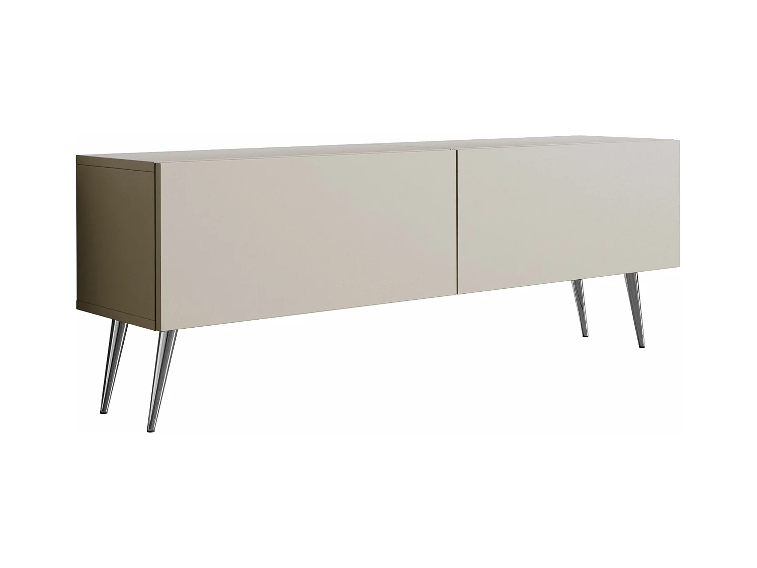 Meuble TV : Cachemire, pieds Chrome, 140 x 52 x 32 cm