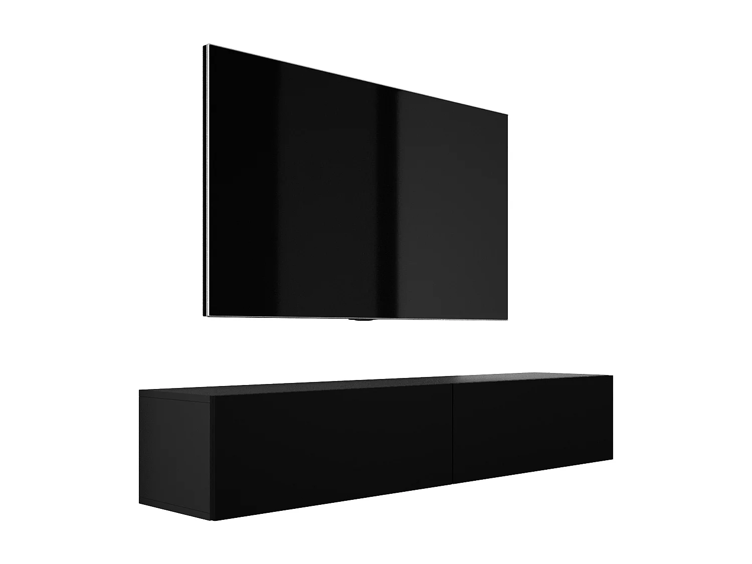 Hängendes TV-Gerät, 170 x 34 x 32 cm, Mattschwarz