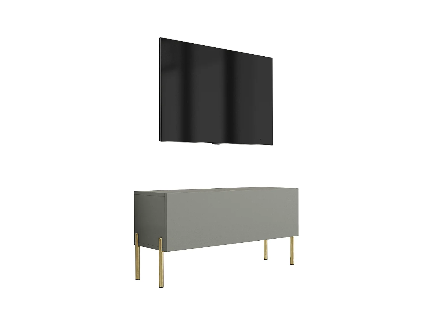 Meuble TV : Aloès, 100 x 52 x 32 cm, pieds dorées