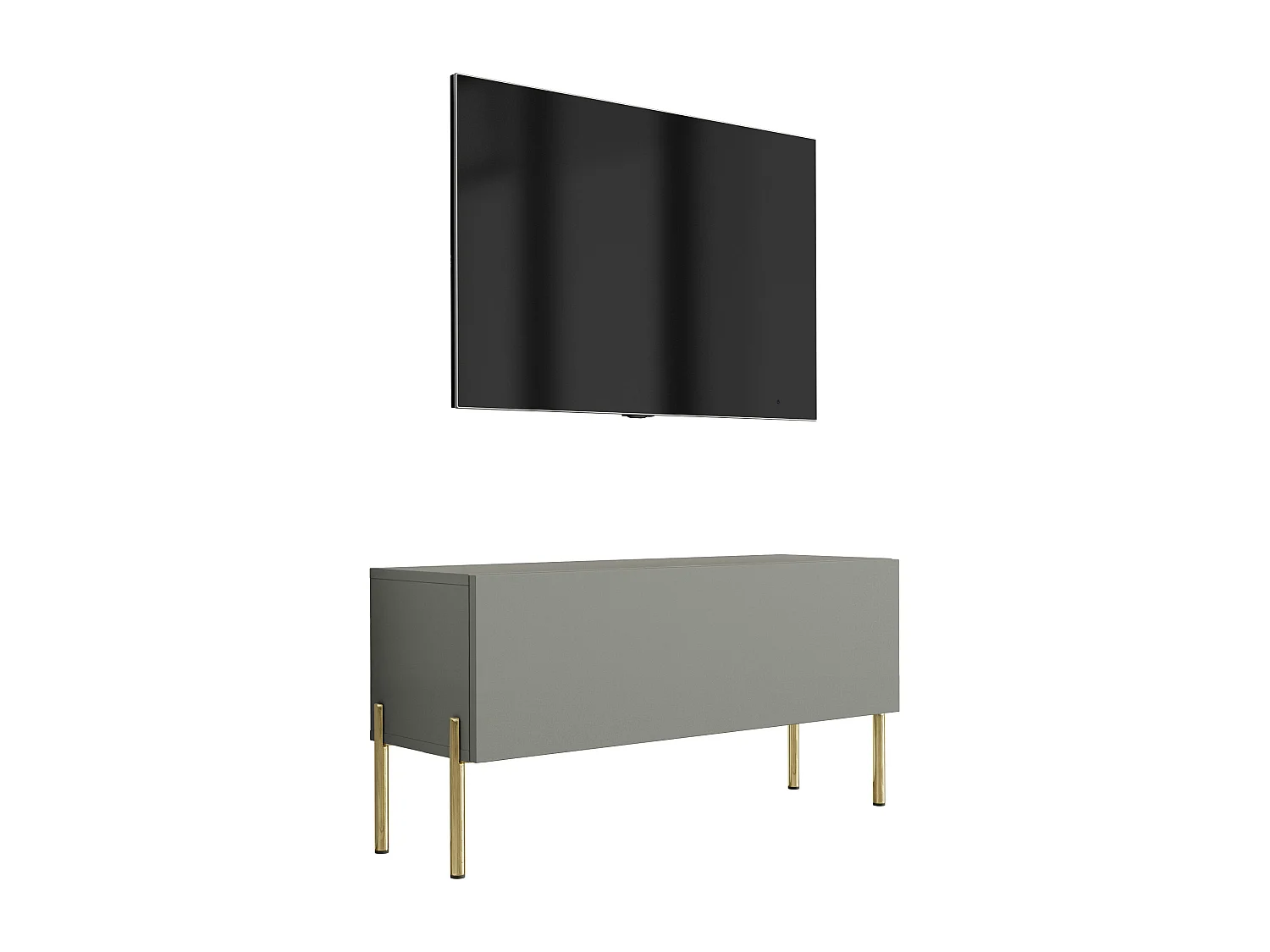 Meuble TV : Aloès, 100 x 52 x 32 cm, pieds dorées