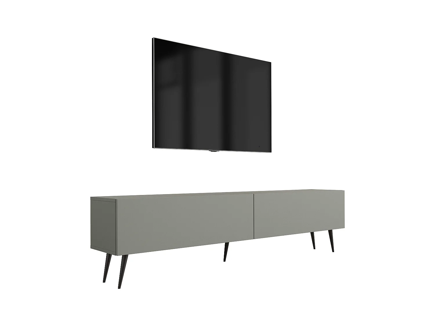 Meuble TV : Aloès, 170 x 52 x 32 cm, pieds noires