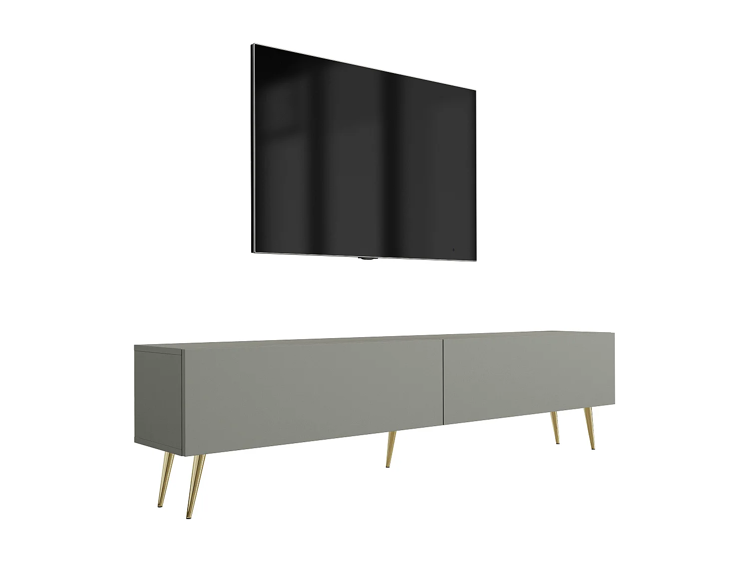 Meuble TV : Aloès, 170 x 52 x 32 cm, pieds dorées