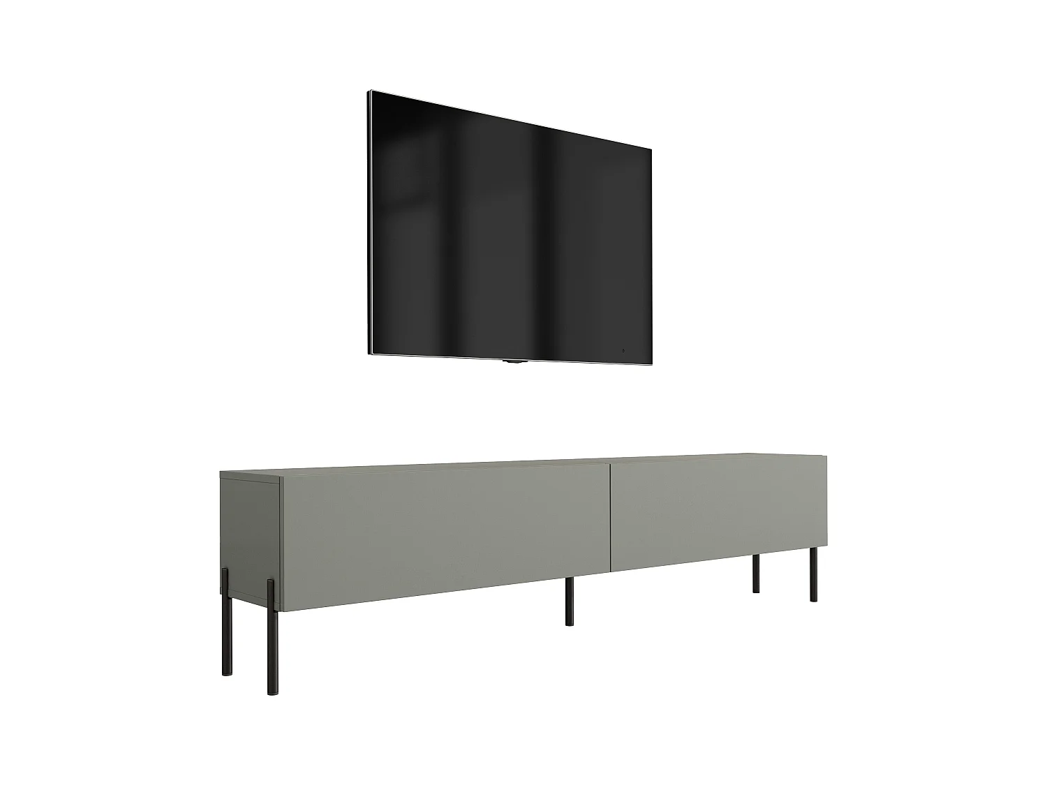 Meuble TV : Aloès, 170 x 52 x 32 cm, pieds noires