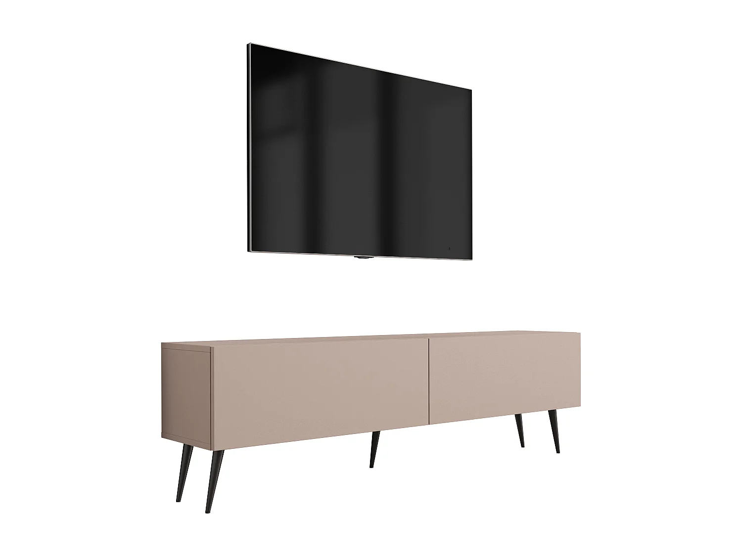 Mueble TV: Marrón caramelo, 140 x 52 x 32 cm, patas negras