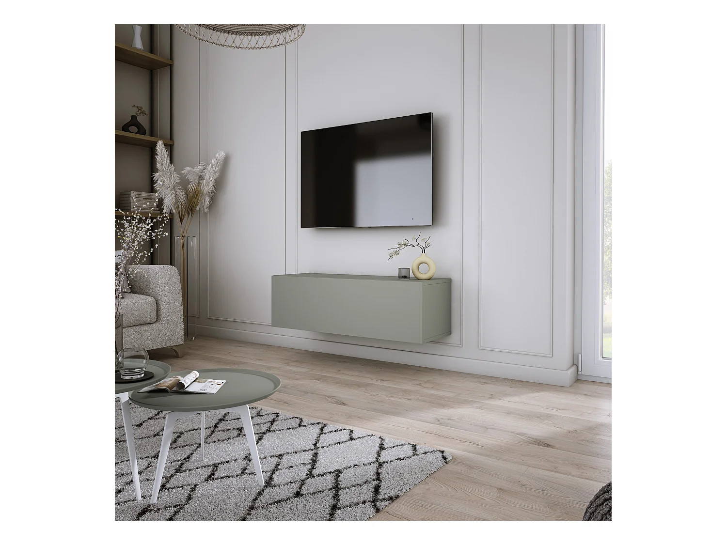 Meuble TV : Aloès, 100 x 34 x 32 cm