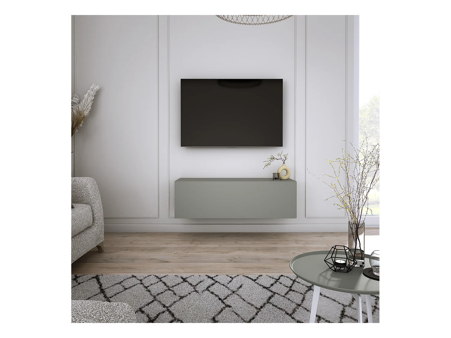 Meuble TV : Aloès, 100 x 34 x 32 cm