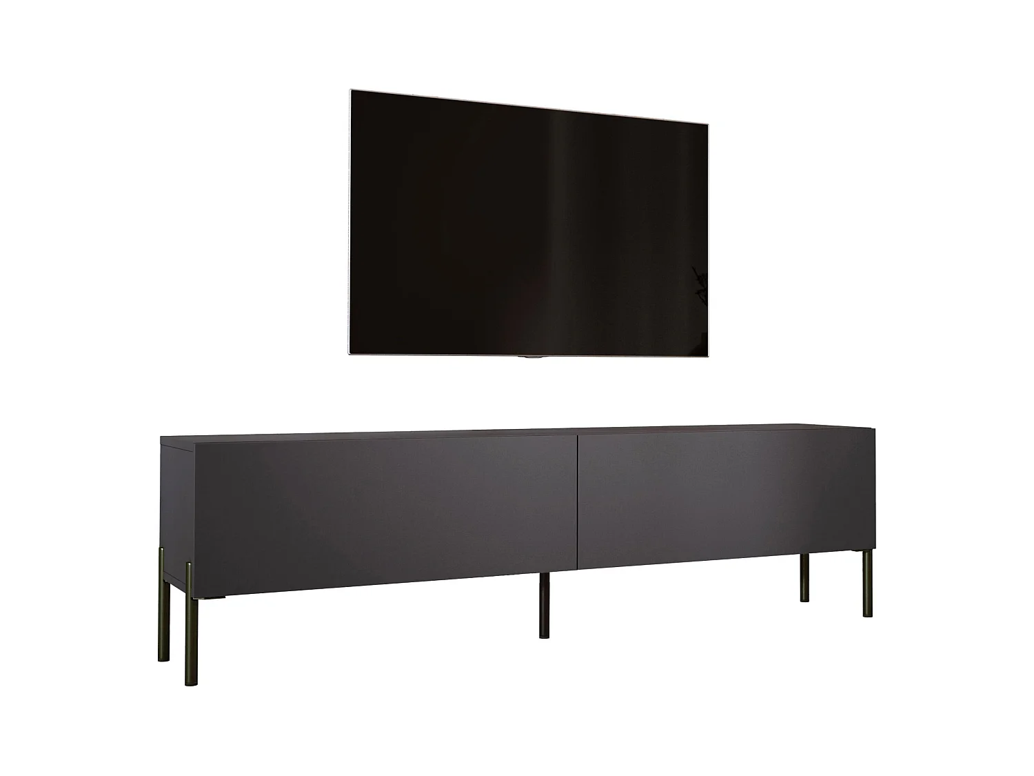 TV-Schrank: Anthrazit, schwarze Beine, 170 x 52 x 32 cm
