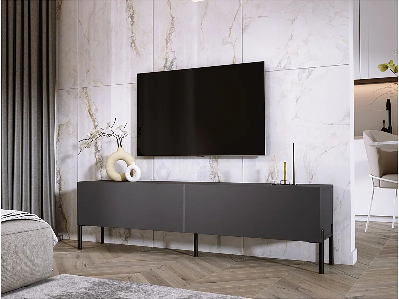 Mobile TV: antracite, gambe nere, 170 x 52 x 32 cm