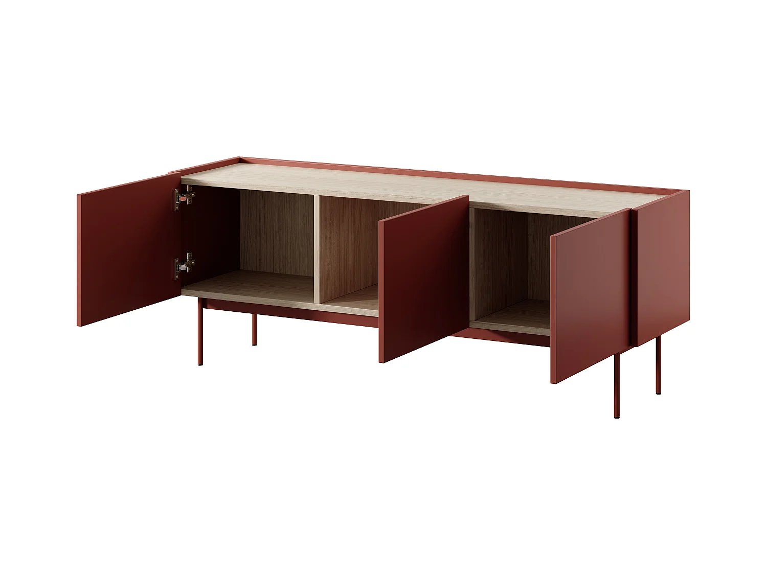 Mobile TV, corpo e frontale: Mattone, TOP: Rovere Linea, 144 x 55 x 37 cm