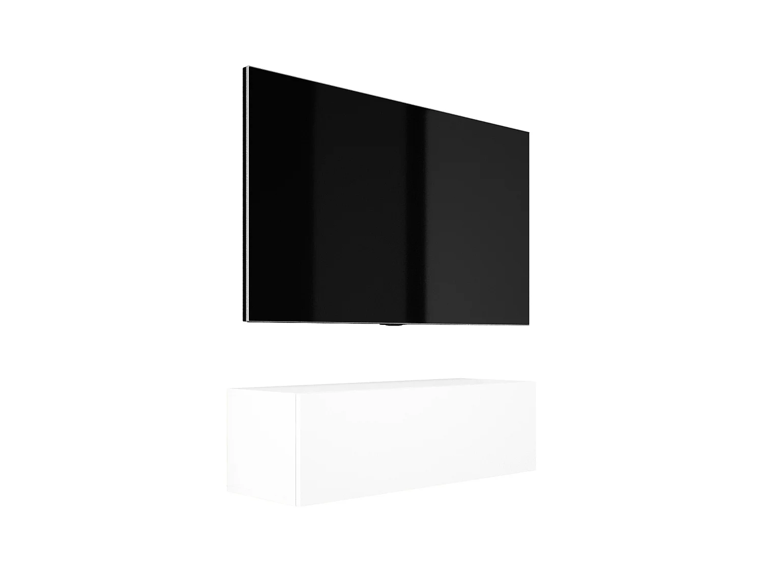 Zawieszana szafka pod telewizor, 100 x 34 x 32 cm, biały mat