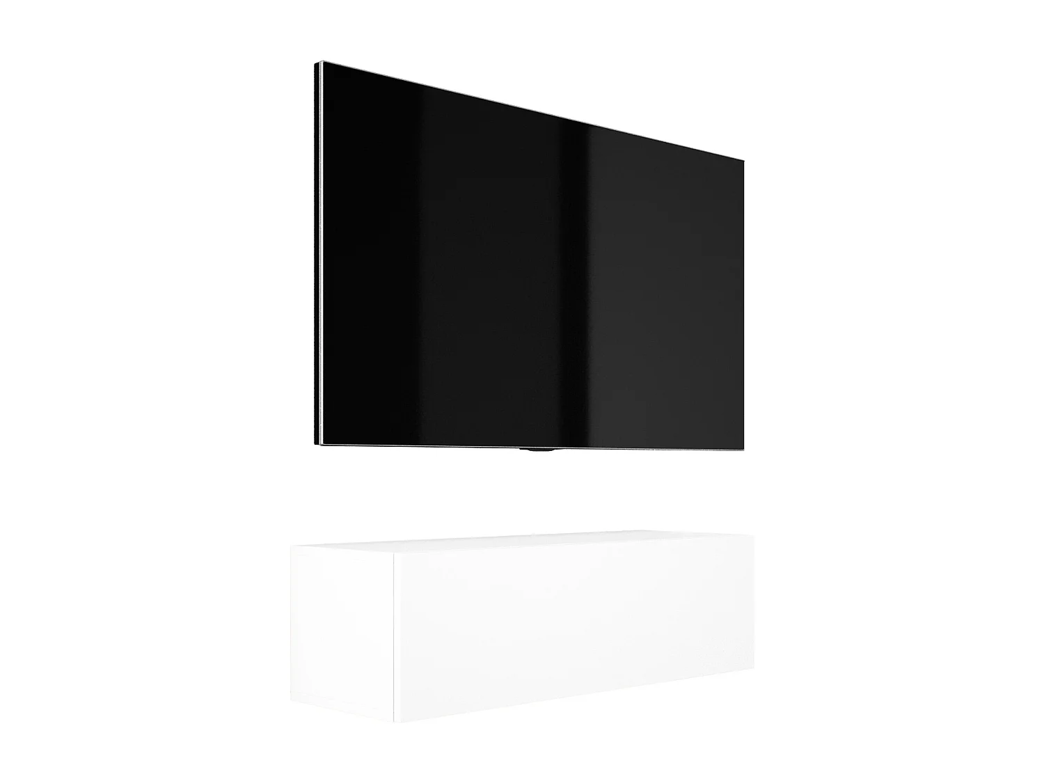 Móvel de TV suspenso, 100 x 34 x 32 cm, branco mate